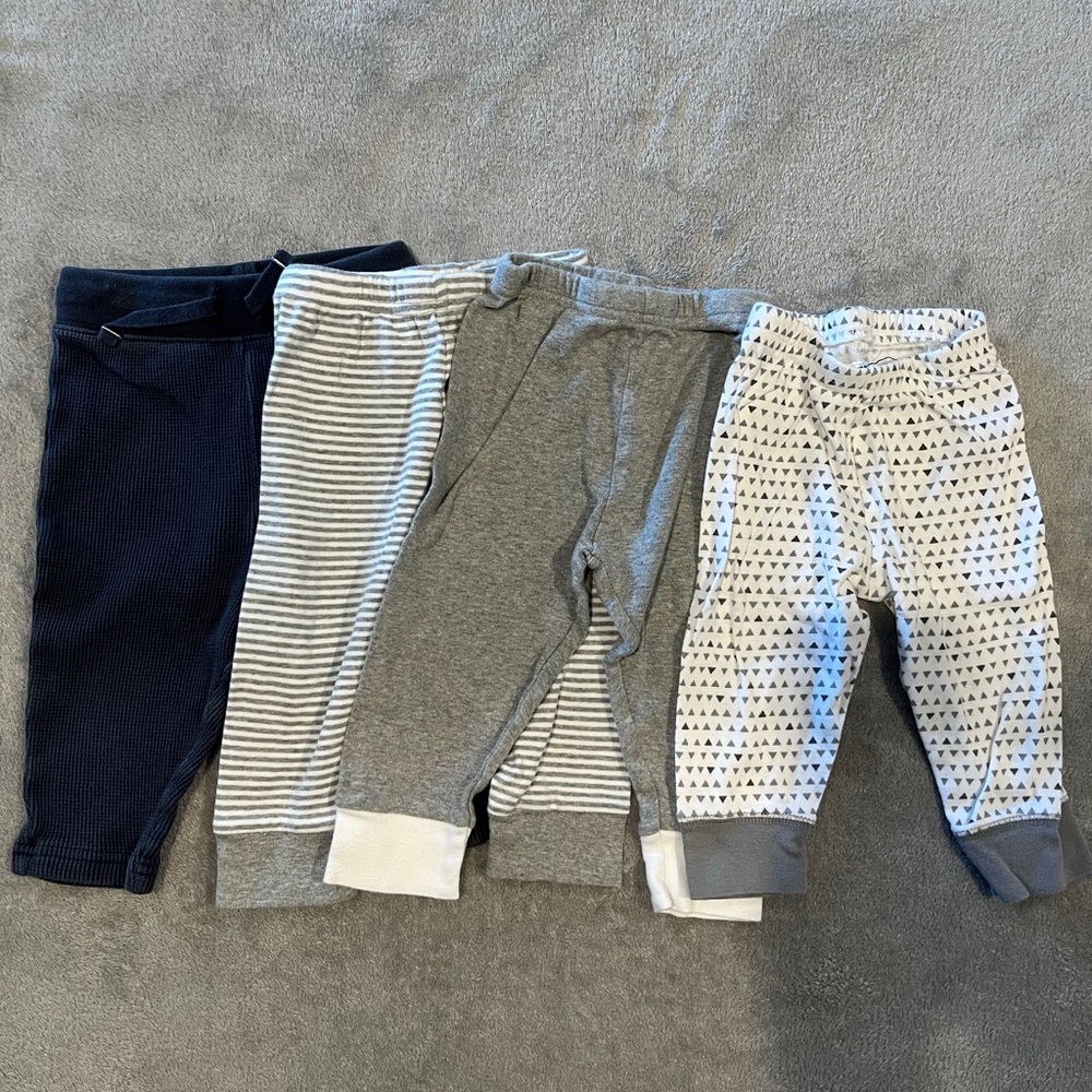 EUC 6-9M Tea, Burt’s Bees Baby, and Lamaze Cotton Pants Lot